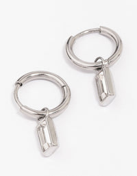 Waterproof Stainless Steel Classic Baguette Huggie Hoop Earrings - link has visual effect only