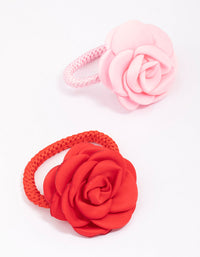 Fabric Petal Flower Hair Elastic Pack - link has visual effect only