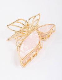 Gold Butterfly Acrylic Hair Claw Clip - link has visual effect only