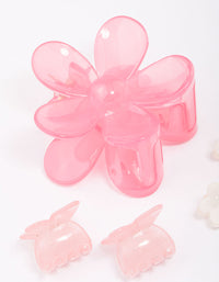 Pink Mixed Daisy Flower Hair Claw Clip 5-Pack - link has visual effect only