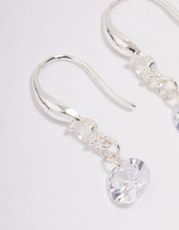 Silver Cubic Zirconia Dangle Drop Earrings - link has visual effect only