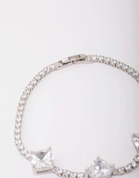 Silver Square Cubic Zirconia Bracelet - link has visual effect only