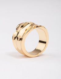 Gold Plated Pressed Metal Band Ring - link has visual effect only