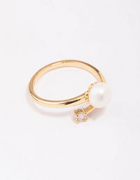 Gold Plated Dainty Cubic Zirconia Wrap Ring - link has visual effect only