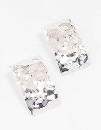 Silver Hammered Rectangular Stud Earrings - link has visual effect only