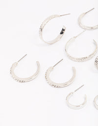 Rhodium Multi Hoop Earring 6-Pack - link has visual effect only