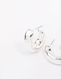 Silver Chunky Simple Slide Hoop Earrings - link has visual effect only