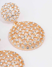 Gold Sparkly Dome Drop Earrings - link has visual effect only