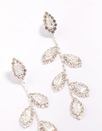 Silver Diamante Leaf Drop Earrings - link has visual effect only