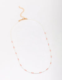 Gold Beaded Facet Chain Necklace - link has visual effect only