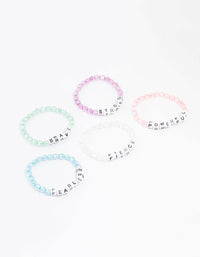 Rainbow Affirmation Stretch Bracelets 5-Pack - link has visual effect only