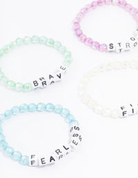 Rainbow Affirmation Stretch Bracelets 5-Pack - link has visual effect only