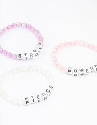 Rainbow Affirmation Stretch Bracelets 5-Pack - link has visual effect only