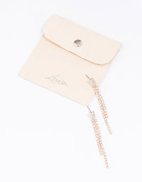 Rose Gold Double Row Cupchain Drop Earrings - link has visual effect only