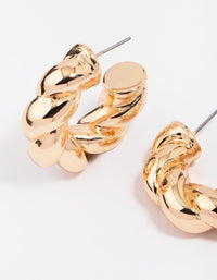 Gold Chunky Twisted Hoop Earrings - link has visual effect only