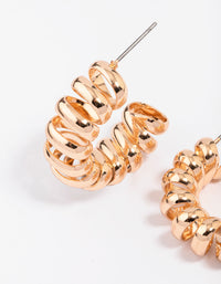 Gold Spiral Small Hoop Earrings - link has visual effect only