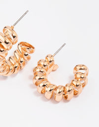 Gold Spiral Small Hoop Earrings - link has visual effect only