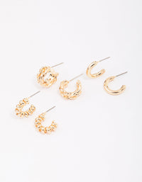 Gold Mixed Hoop Earring 3-Pack - link has visual effect only