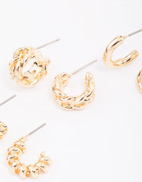 Gold Mixed Hoop Earring 3-Pack - link has visual effect only