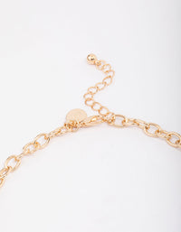 Gold Chain Detail Flower Pendant Necklace - link has visual effect only