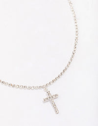 Silver Cupchain Chain Cross Pendant Necklace - link has visual effect only