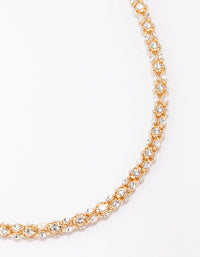 Gold Plated Diamante Fireball Chain Necklace - link has visual effect only