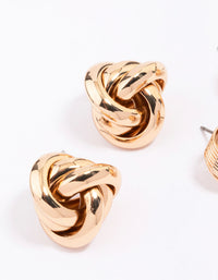 Gold Knotted Stud Earring Pack - link has visual effect only