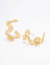 Gold Plated Cubic Zirconia Butterfly Hoop Earrings - link has visual effect only