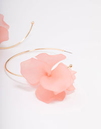 Gold Simple Flower Large Hoop Earrings - link has visual effect only