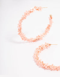 Peach Sequin Flower Hoop Earrings - link has visual effect only