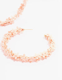 Peach Sequin Flower Hoop Earrings - link has visual effect only