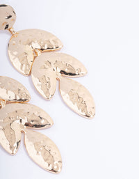 Gold Molten Textured Petal Drop Earrings - link has visual effect only