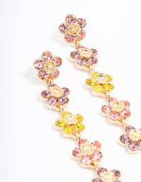 Gold Mini Flower Graduating Drop Earrings - link has visual effect only