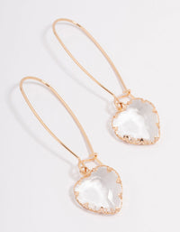 Gold Simple Diamante Drop Earrings - link has visual effect only