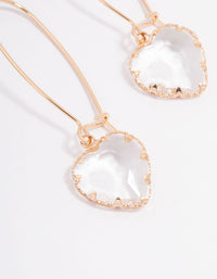 Gold Simple Diamante Drop Earrings - link has visual effect only