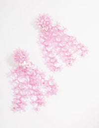 Pink Cluster Flower Drop Earrings - link has visual effect only