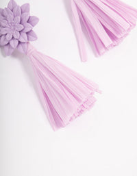 Lilac Tassel Raffia Drop Earrings - link has visual effect only