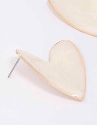 Gold Pearly Heart Stud Earrings - link has visual effect only