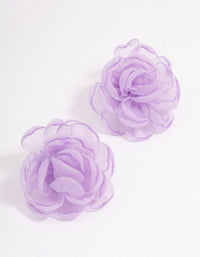 Lilac Flower Petal Stud Earrings - link has visual effect only