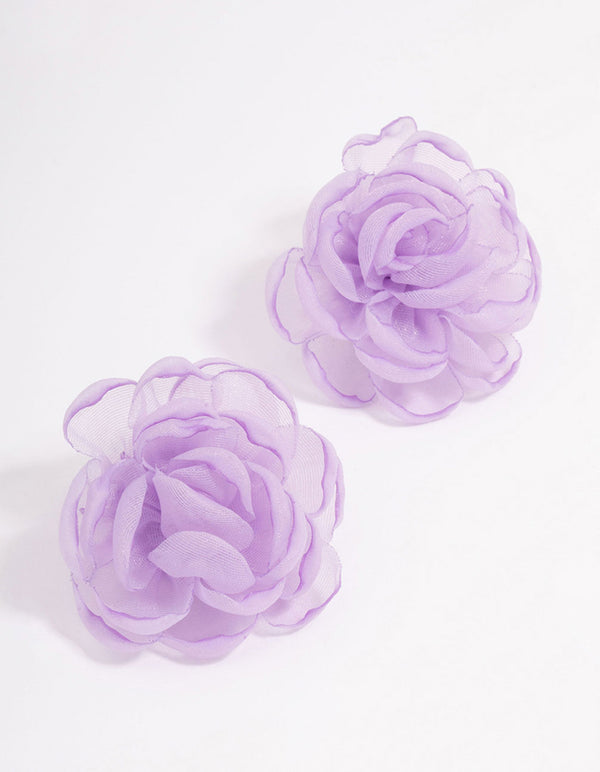 Lilac Flower Petal Stud Earrings