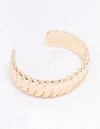 Gold Vintage Link Stretch Wrist Cuff - link has visual effect only