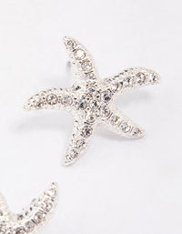 Silver Diamante Starfish Stud Earrings - link has visual effect only