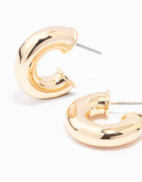 Gold Plated Mini Chunky Hoop Earrings - link has visual effect only