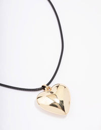 Gold Heart Cord Necklace - link has visual effect only