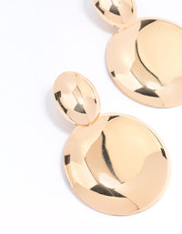 Gold Large Circular Pendant Drop Earrings - link has visual effect only