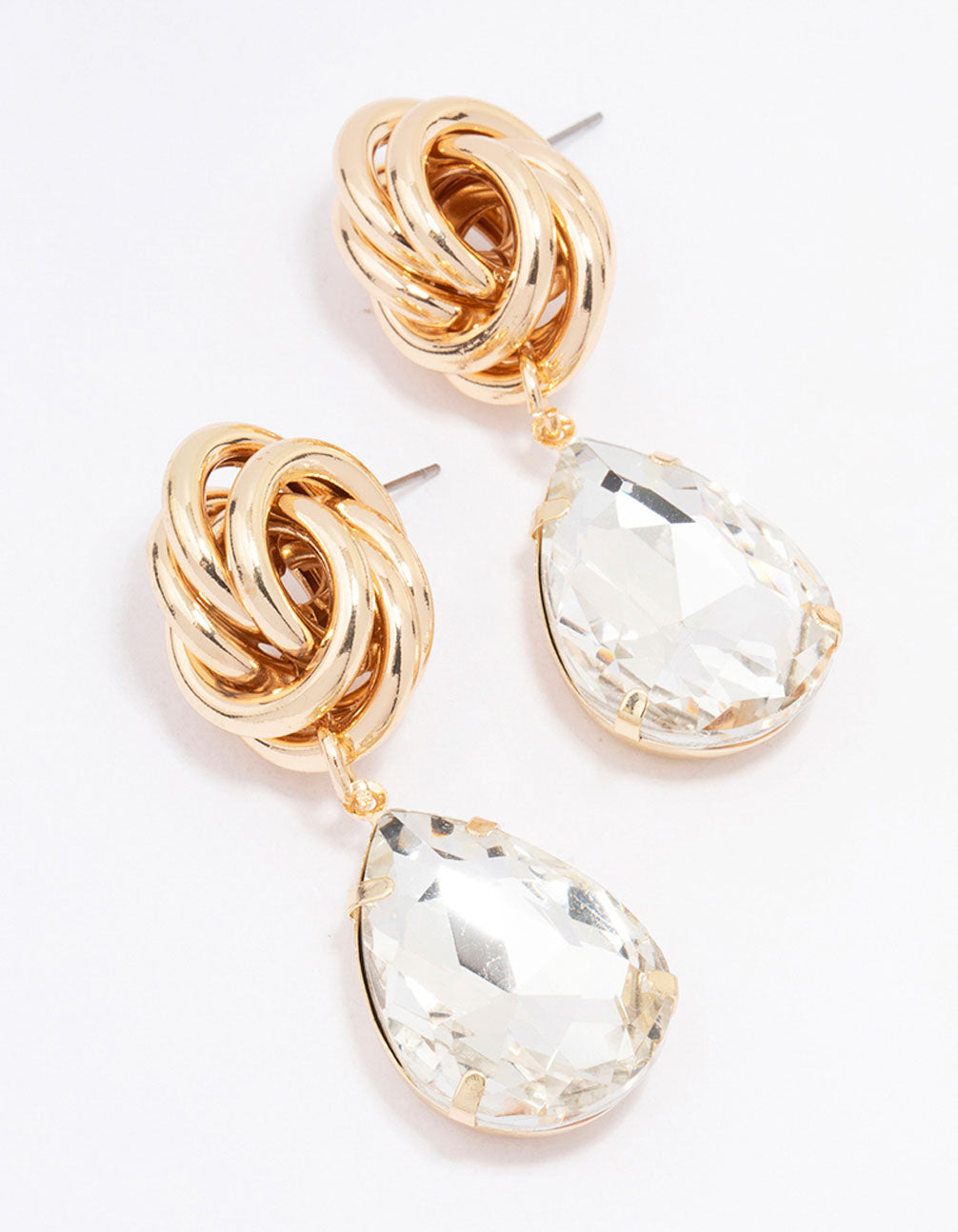 Large diamante drop earrings deals