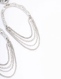 Silver Round Hanging Chain Drop Earrings - link has visual effect only