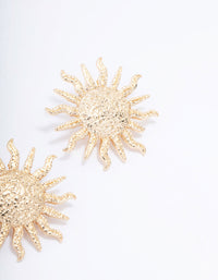 Gold Molten Sun Stud Earrings - link has visual effect only