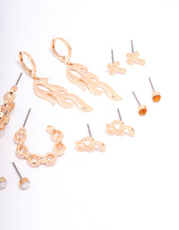 Gold Fire Heart Earring 9-Pack - link has visual effect only