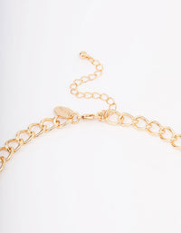 Gold Elaborate Detailed Chain Statement Necklace - link has visual effect only